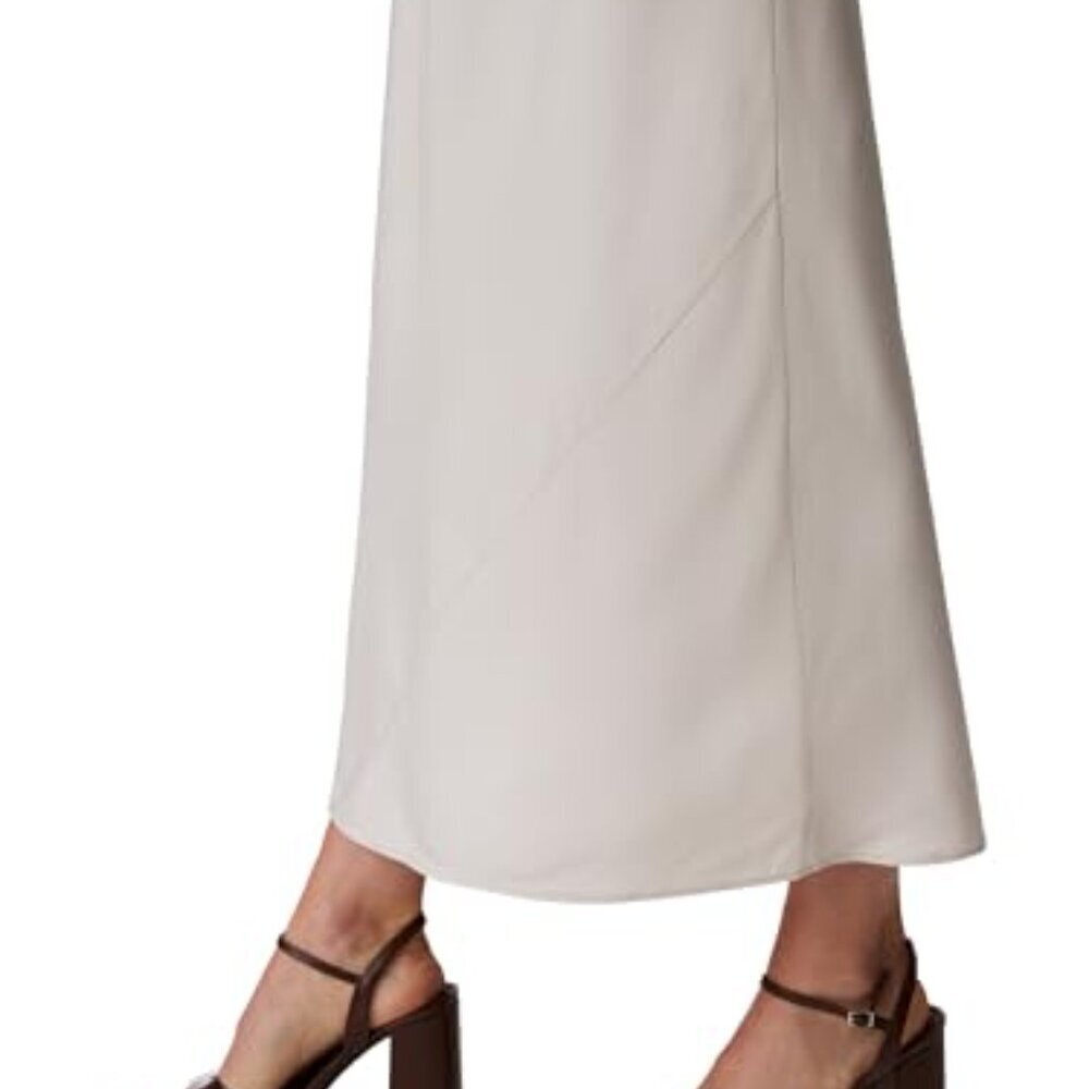 Viscose Twill Slip Dress Midi Length Elegant Minimal Chic Y2K Style - Picture 6 of 6